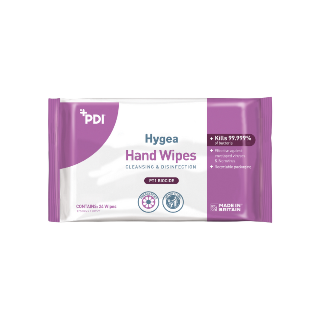 Hygea PDI Hand Wipes Cleansing & Disinfection (24 Pack)